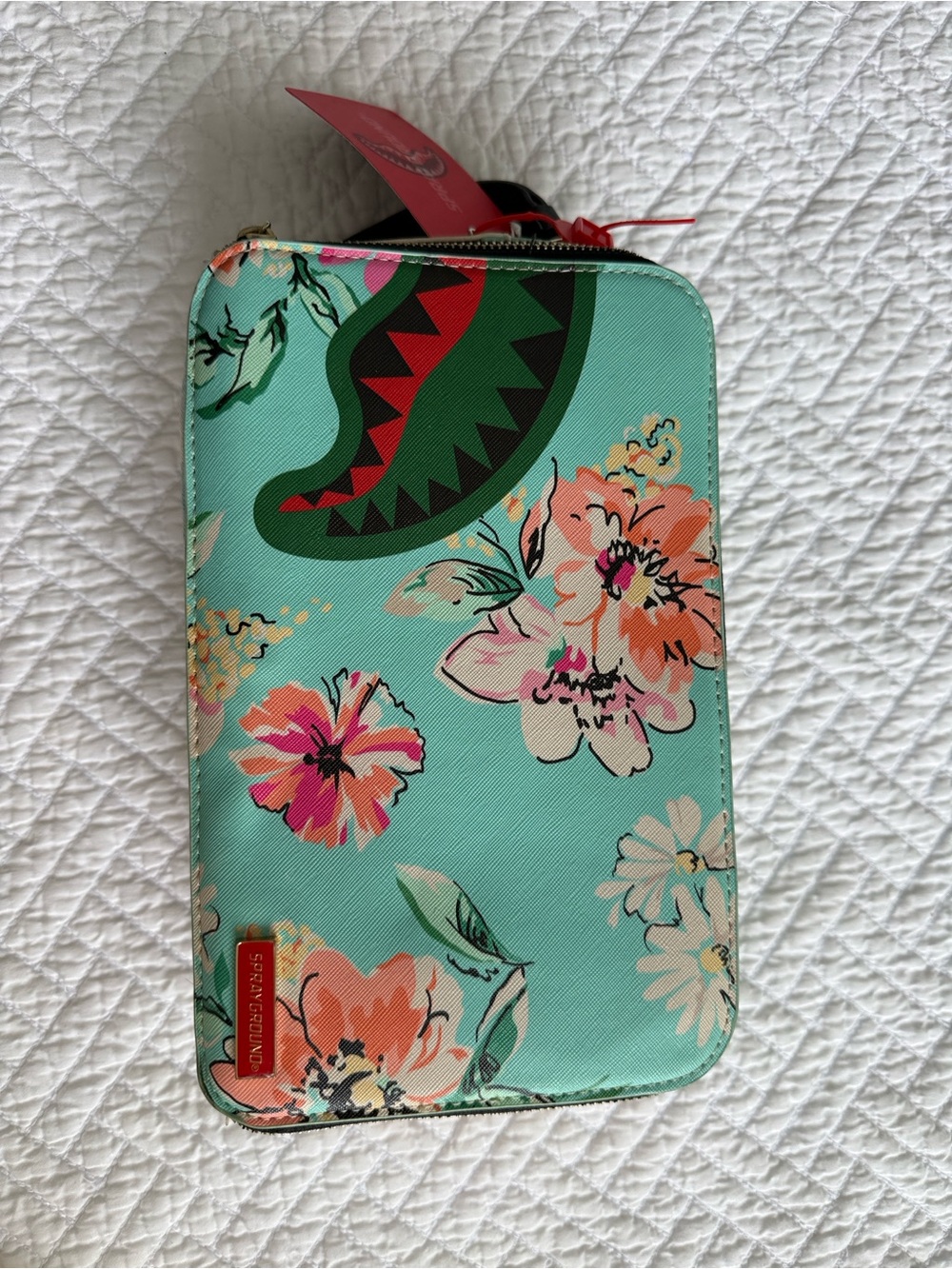 Sprayground Limited Ed Floral Shark Zip Cosmetic Travel Case Toiletry Multicolor - Picture 4 of 17